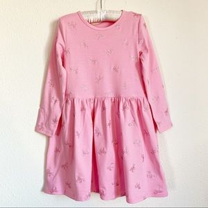 NWT H&M Girls Pink Sparkly Unicorn Dress 3T